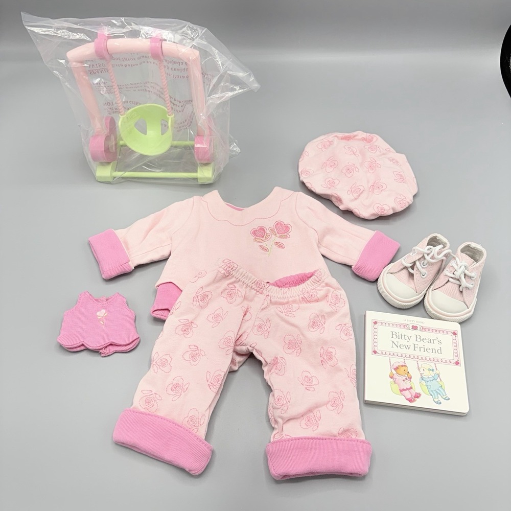 American Girl Bitty Baby Playful Hearts Outfit Complete Excellent